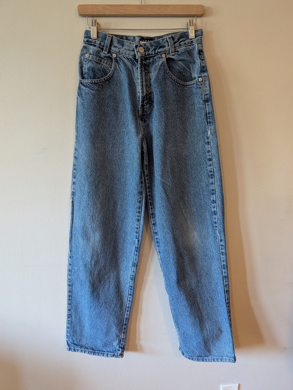 Vintage Tommy Hilfiger Wide Leg Jeans With Logo Patch 26 1/4" X 30"